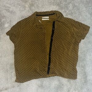 Urban Outfitters Gold Patterned Top